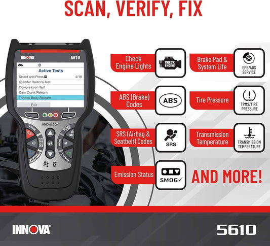 INNOVA 5610 – Newest 2022 OBD2 Diagnostic Code Scanner – BiDirectional System Test, Special Reset Function, All System Scan, Live Data