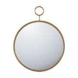 CC Home Furnishings 28.25 Gold Modern Style Framed Round Wall Mounted Mirror Decor