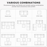 Grand patio 7-Piece Wicker Patio Furniture Set, Boho Outdoor Conversation Set Sectional Sofa with Water Resistant Thick Cushions and Coffee Table, Cream