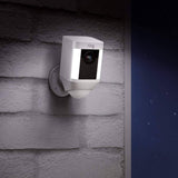 Ring Spotlight Cam Battery with Solar Panel Bundle 1-Pack White