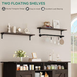 YITAHOME Buffet Cabinet, 47 Farmhouse Coffee Bar with Power Outlet, Floating Shelves, Multi-Functional Storage Sideboard Cabinet for Kitchen and Living Room (Rustic Brown)