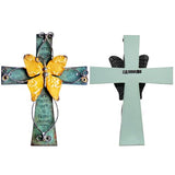 MelinSam Wooden Wall Cross Christians Cross with Antiqued Metal Butterfly and Inspirational Prayer Inscribed Blessed for Church Home Room Decoration Gifts