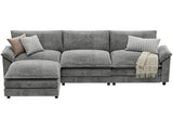YESHOMY Sectional Modular Sofa U Shaped Chenille Fabric Couch with High Supportive & Soft Sponges and Removable Ottoman, Sleeper Comfy Upholstered Furniture for Living Room, Grey